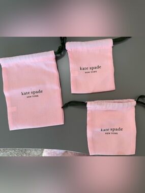 KATE SPADE PINK and BLACK DRAWSTRING JEWELRY DUST BAGS POUCH